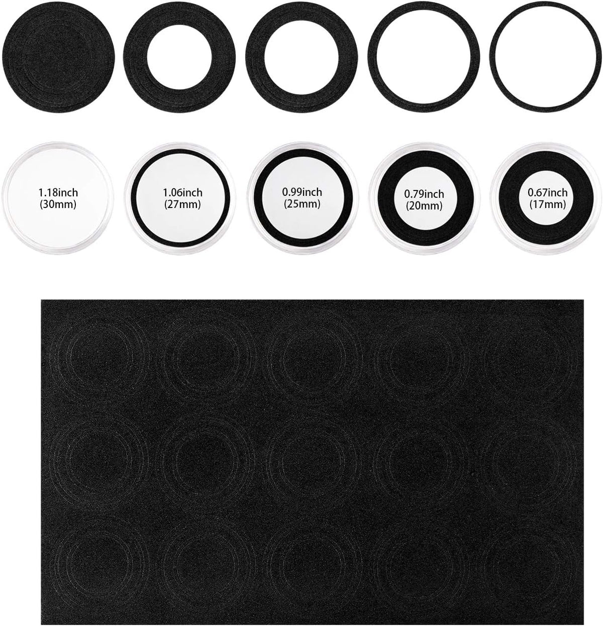 SPLF Clear Coin Capsules with EVA Foam Inserts & Organizer Box - 30mm/46mm, 100/120 Pack