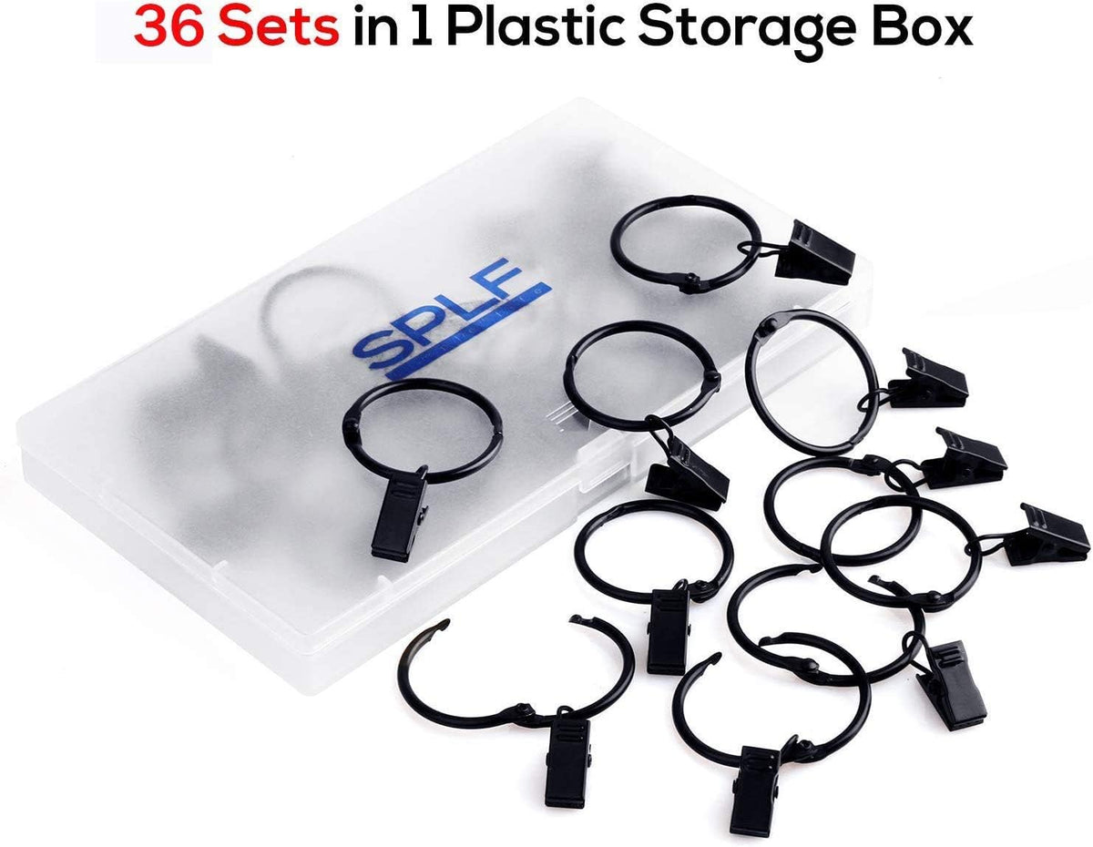 SPLF 36 pack metal curtain rings with clips - detail image 7