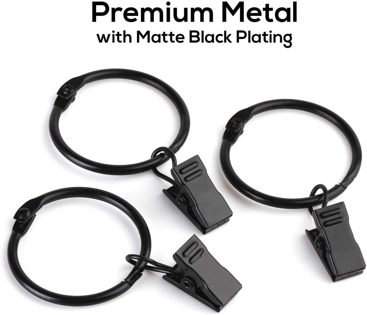 SPLF 36 pack metal curtain rings with clips - detail image 3