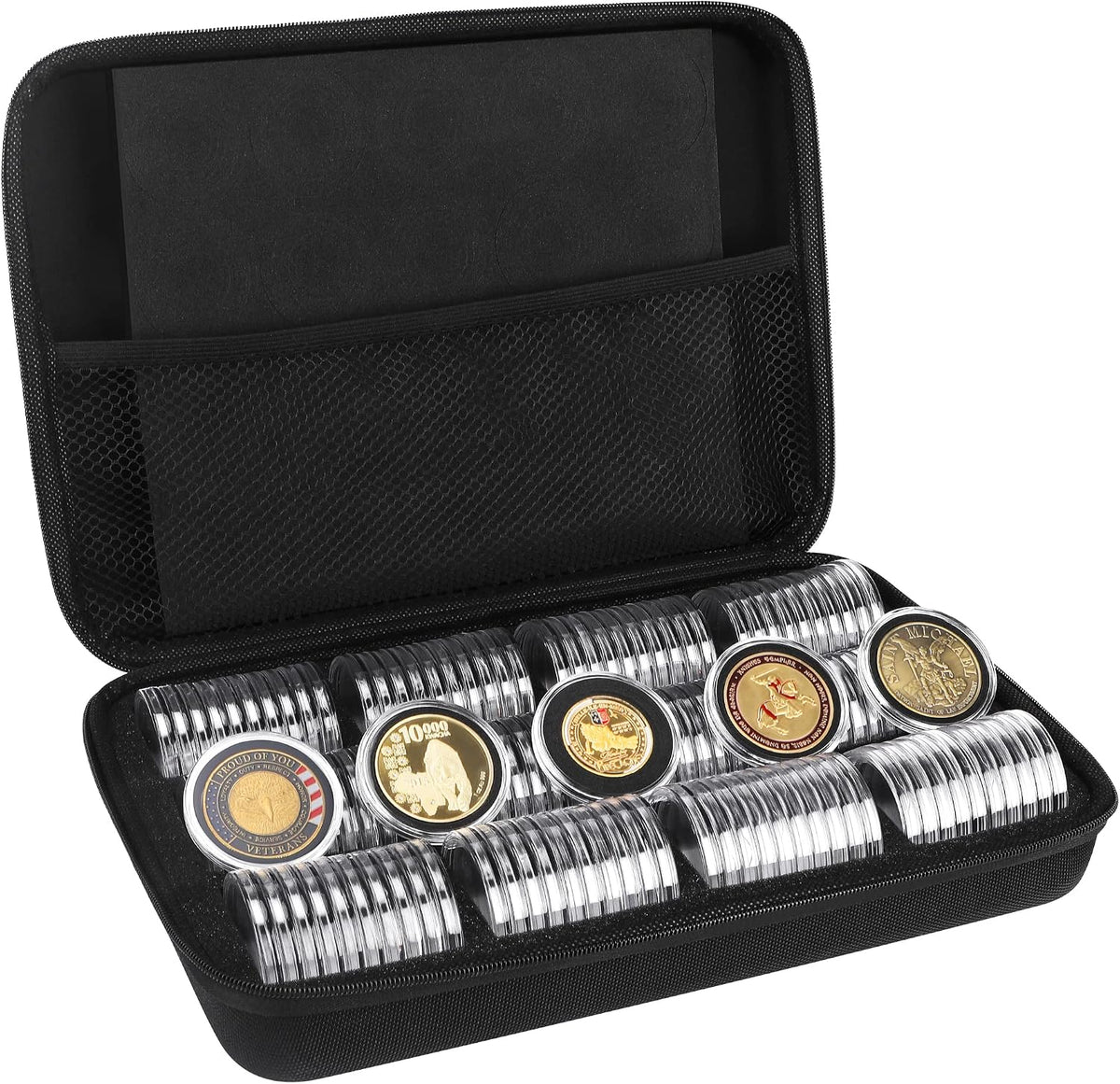 SPLF clear 46 mm coin capsules, 120 pack, Black
